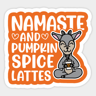 Namaste and Pumpkin Spice Lattes Goat Yoga Fitness Funny Sticker